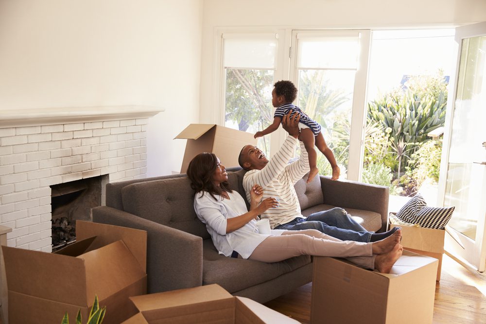Young family buying a new home.