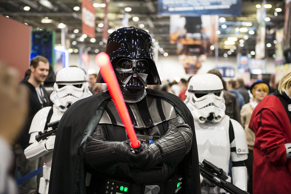 Darth Vader costume at a convention. 
