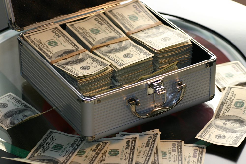 Suitcase of money.